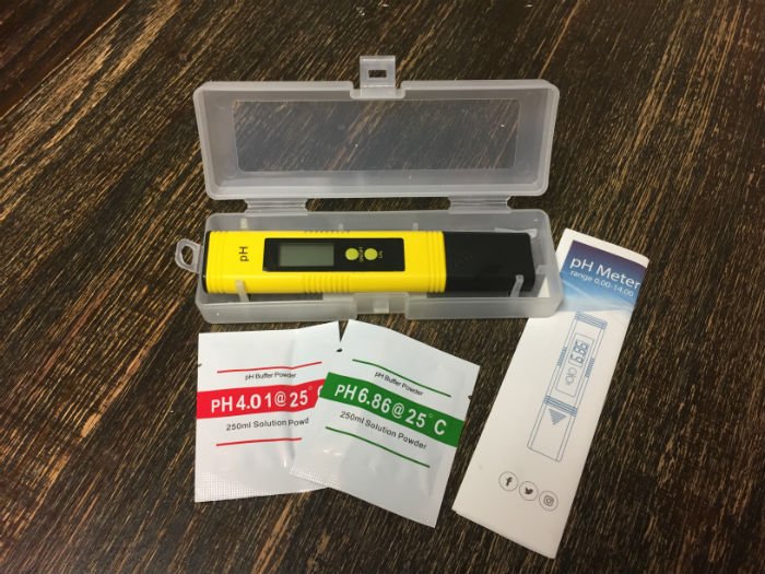 Digital pH meter to easily measure pH of juice yellow digital ph meter and testing packets